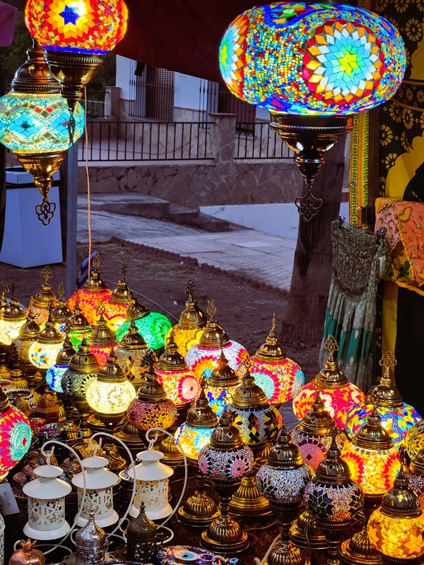 A market stall with beautiful lanterns